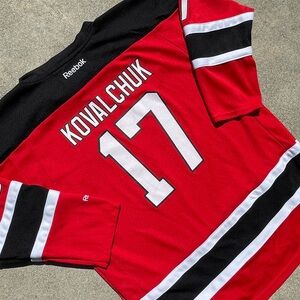Reebok Ilya Kovalchuk #17 CCM NHL New Jersey Devils Red Home Jersey Youth L/XL
